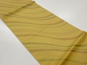 ふくれ織変わり斜線模様織出し開き名古屋帯（額縁仕立て）